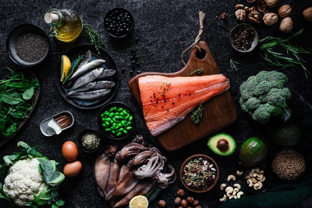 keto healthy food flatlay